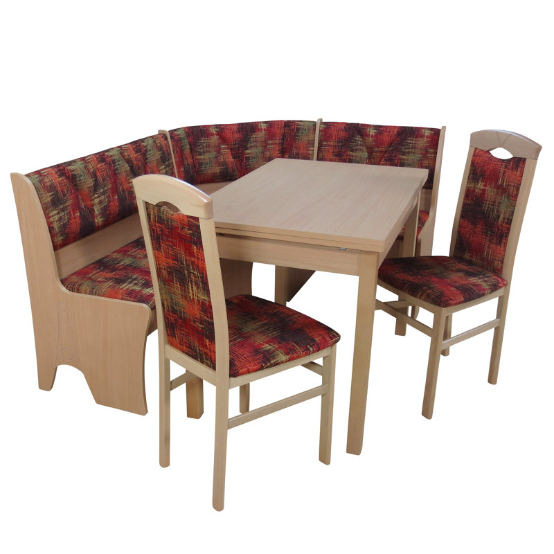 Sommerallee Eckbankgruppe Naelle mit ausziehbarem Tisch, 2 Stühlen und